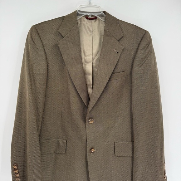 Hart Schaffner Marx Mens Size 38R Wool Blazer Sport Coat Suit Jacket Green/gold - Picture 4 of 10